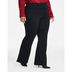 INC International Concepts Black High Rise Ponte Flare Pants Plus Sz 1X $69.50